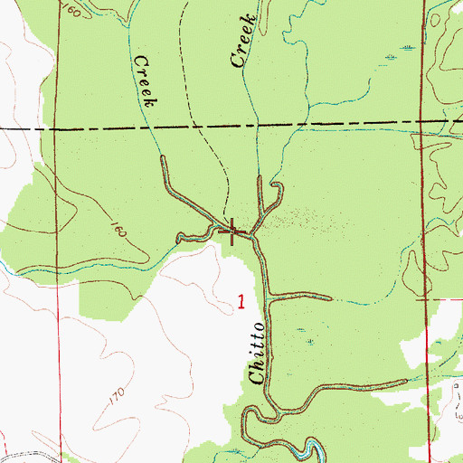Topographic Map of Washington Creek, AL