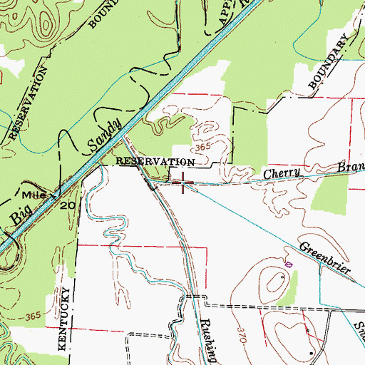 Topographic Map of Greenbrier Branch, TN