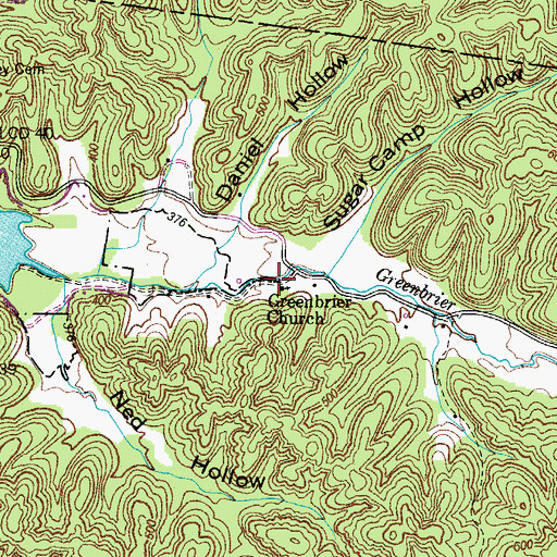 Topographic Map of Greenbrier Church, TN