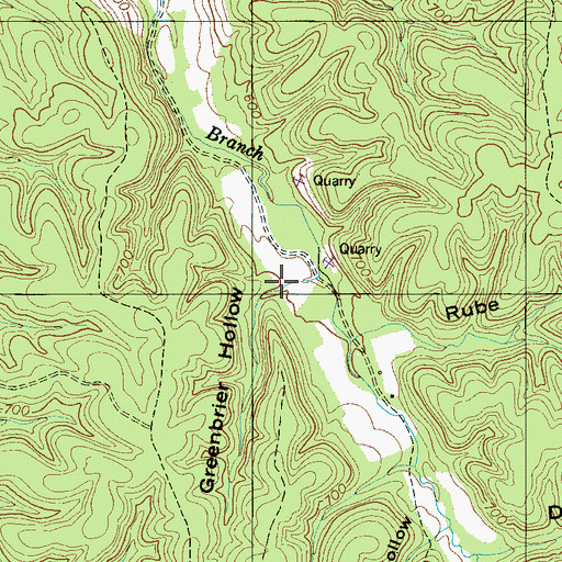 Topographic Map of Greenbrier Hollow, TN