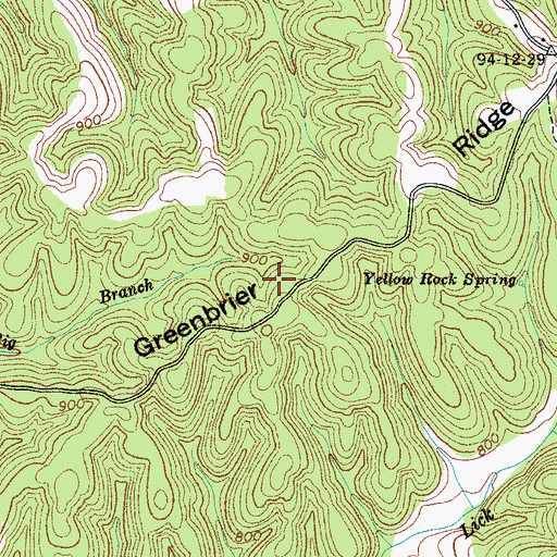 Topographic Map of Greenbrier Ridge, TN