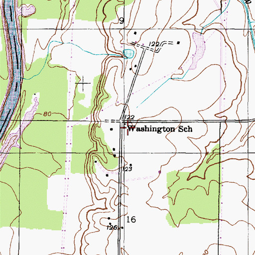 Topographic Map of Washington School (historical), AL