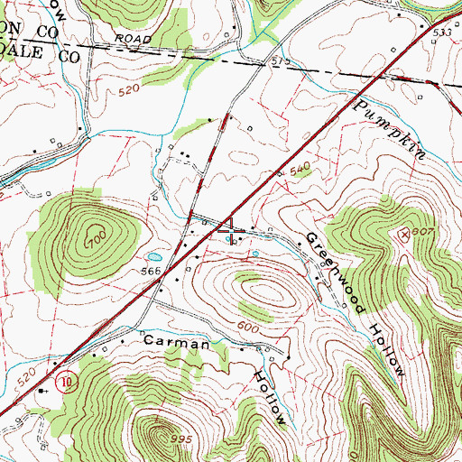 Topographic Map of Greenwood Hollow, TN