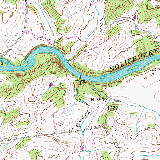 Topographic Map of Gregg Creek, TN