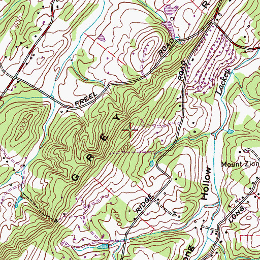 Topographic Map of Grey Ridge, TN