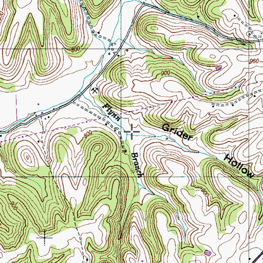 Topographic Map of Grider Hollow, TN