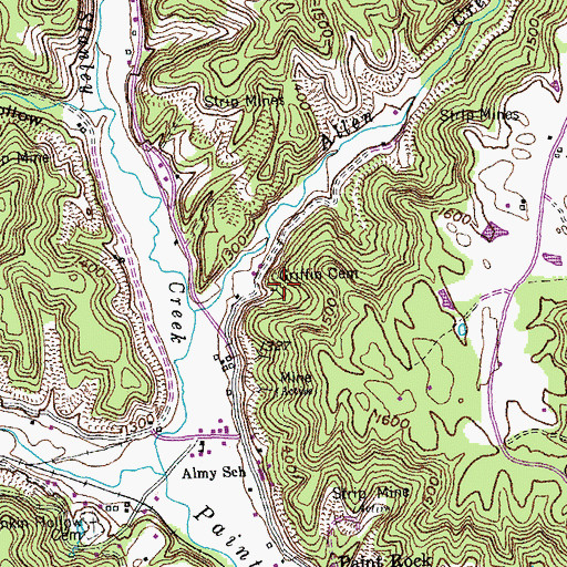 Topographic Map of Griffin Cemetery, TN