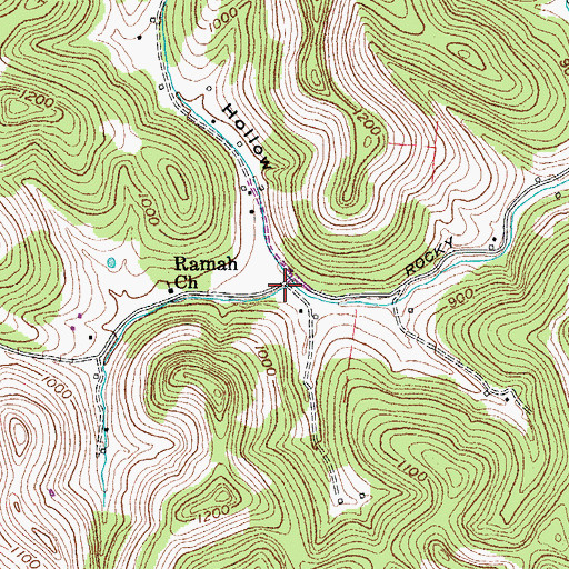 Topographic Map of Griffin Hollow, TN