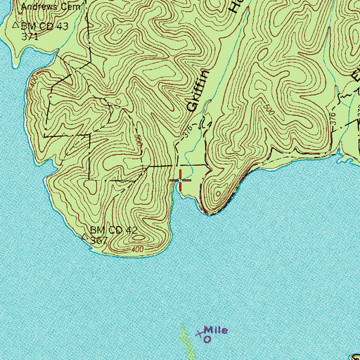 Topographic Map of Griffin Hollow, TN