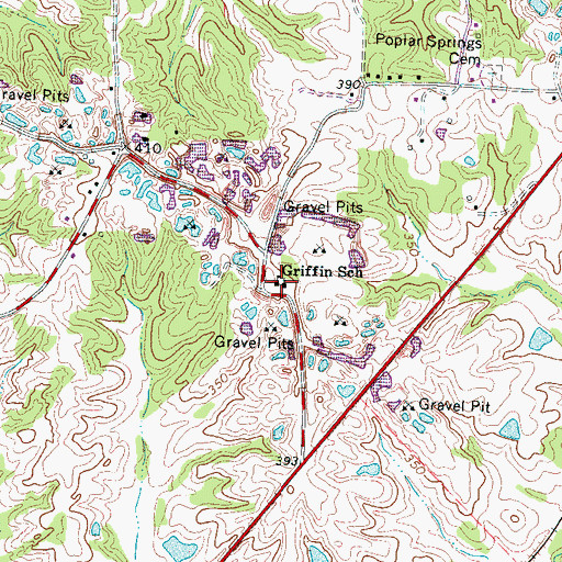 Topographic Map of Griffin School, TN
