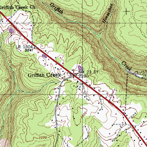 Topographic Map of Griffith Creek, TN