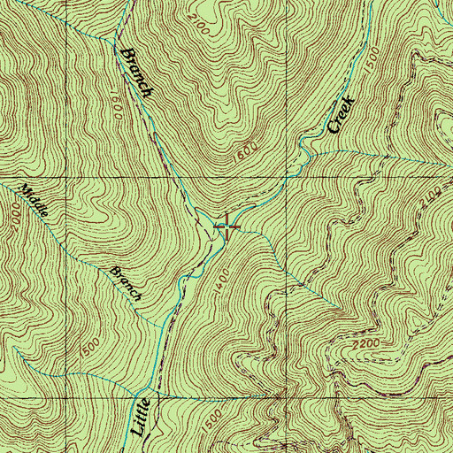 Topographic Map of Grimes Branch, TN