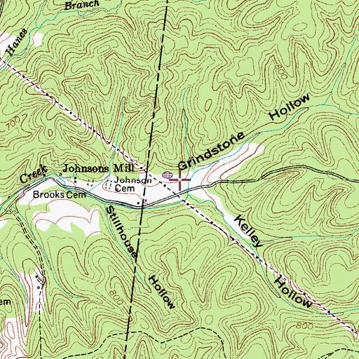 Topographic Map of Grindstone Hollow, TN