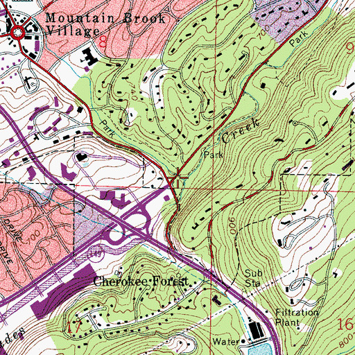 Topographic Map of Watkins Brook, AL