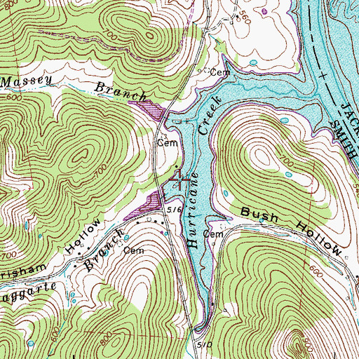 Topographic Map of Grisham Hollow, TN
