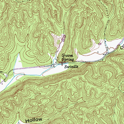 Topographic Map of Groom Spring, TN