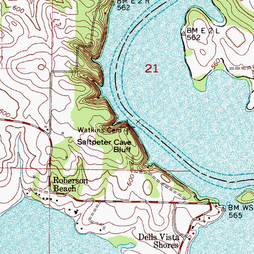 Topographic Map of Watkins Cemetery, AL