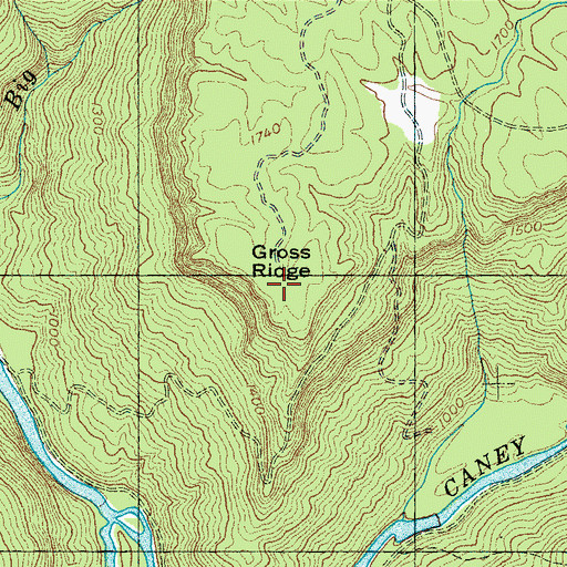 Topographic Map of Gross Ridge, TN
