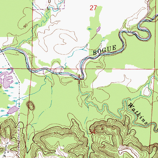 Topographic Map of Watkins Creek, AL