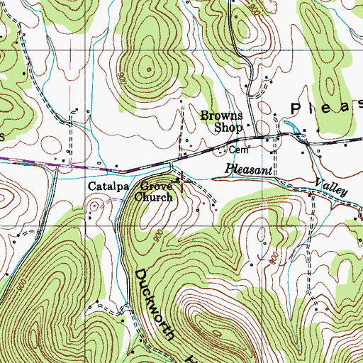 Topographic Map of Grove Church, TN