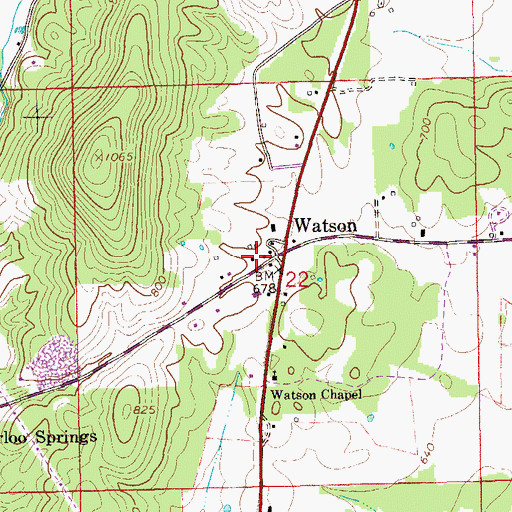 Topographic Map of Watson, AL