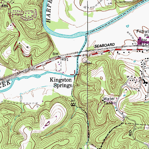 Topographic Map of Groves Branch, TN