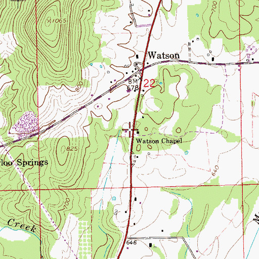 Topographic Map of Watson Chapel, AL