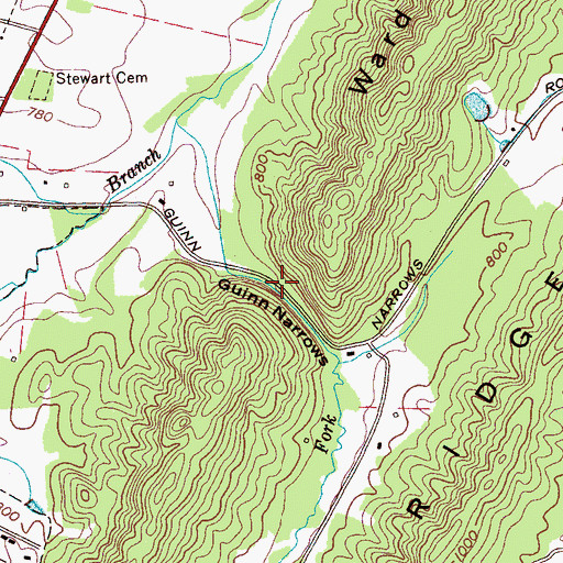 Topographic Map of Guinn Narrows, TN