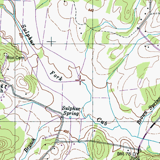 Topographic Map of Gulledge Branch, TN