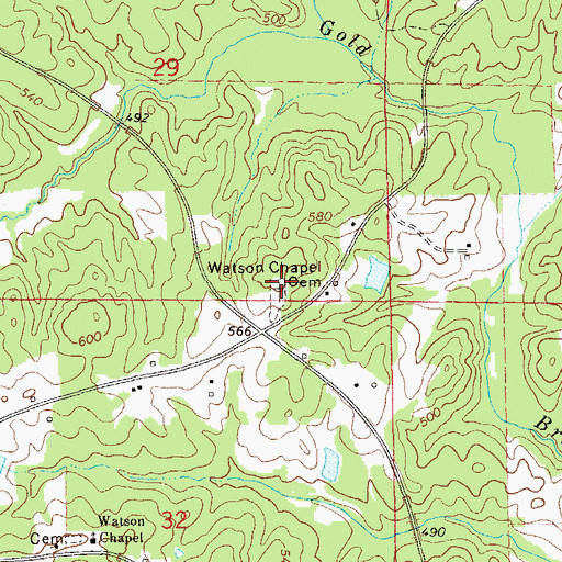 Topographic Map of Watson Chapel Cemetery, AL