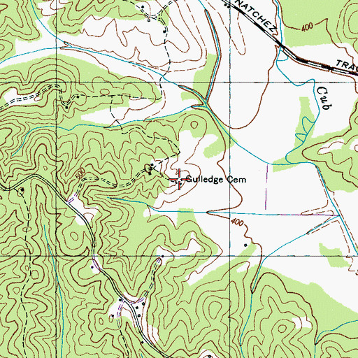 Topographic Map of Gulledge Cemetery, TN
