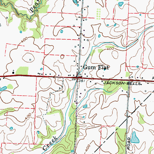 Topographic Map of Gum Flat, TN
