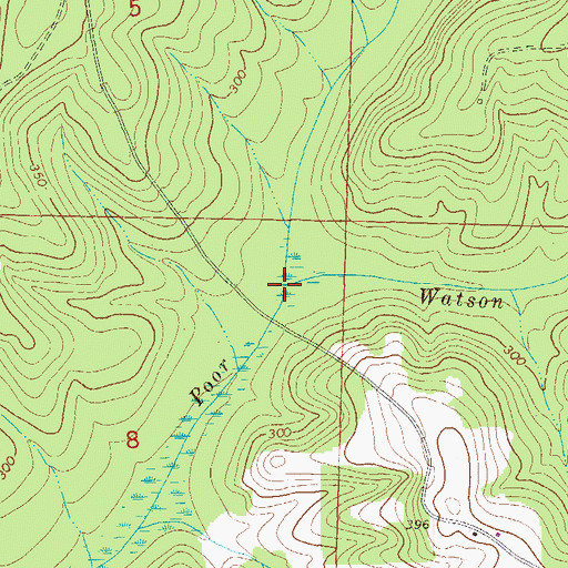 Topographic Map of Watson Creek, AL