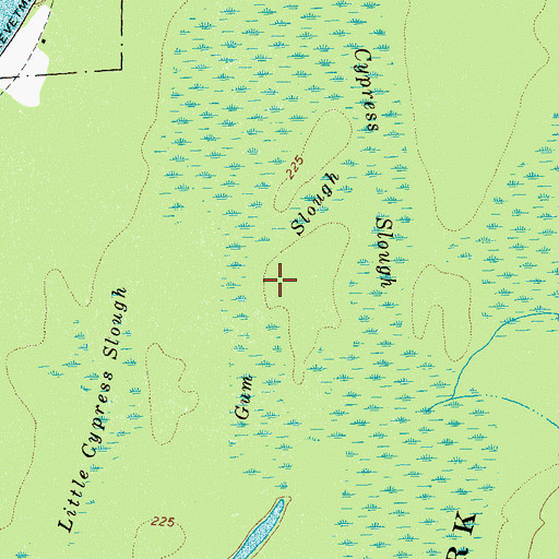 Topographic Map of Gum Slough, TN
