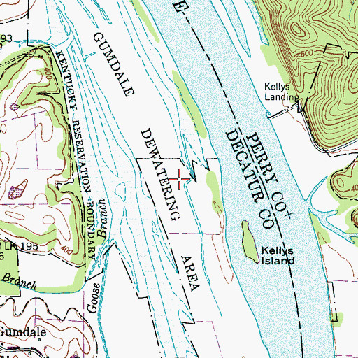 Topographic Map of Gumdale Dewatering Area, TN