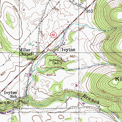 Topographic Map of Gunter Cemetery, TN