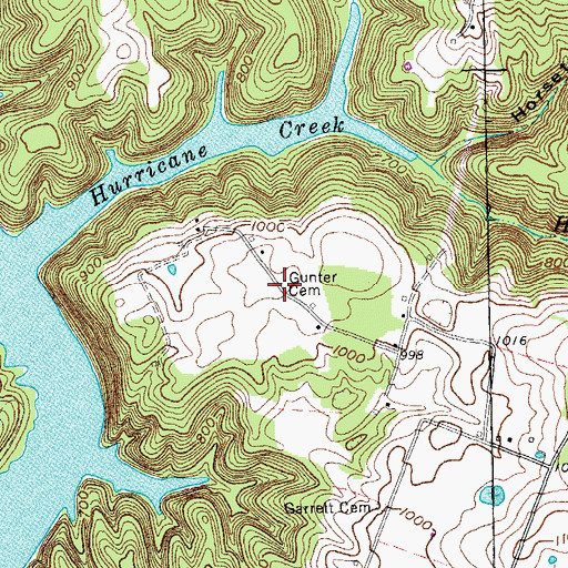 Topographic Map of Gunter Cemetery, TN