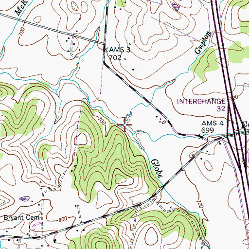 Topographic Map of Gupton Branch, TN