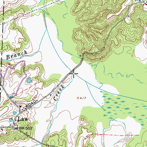 Topographic Map of Gurley Creek, TN