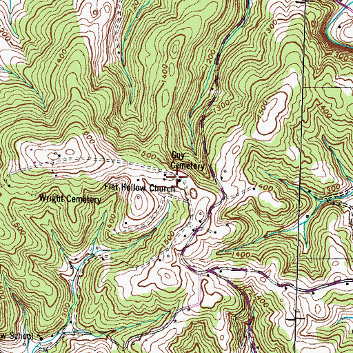 Topographic Map of Guy Cemetery, TN