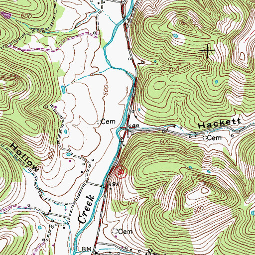 Topographic Map of Hackett Hollow, TN