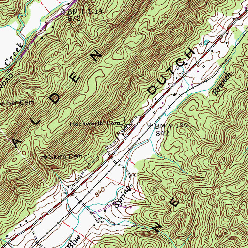 Topographic Map of Hackworth Cemetery, TN
