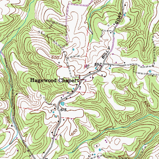 Topographic Map of Hagewood Chapel, TN