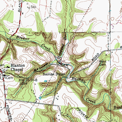 Topographic Map of Haggard Branch, TN