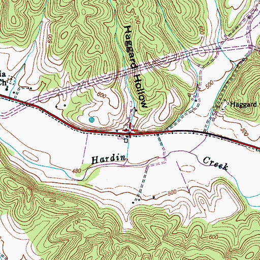 Topographic Map of Haggard Hollow, TN