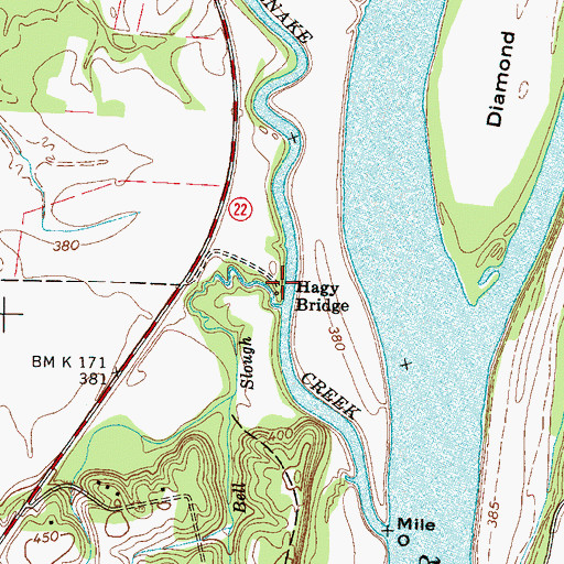 Topographic Map of Hagy Bridge, TN