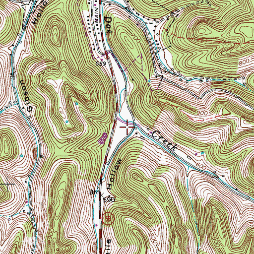 Topographic Map of Haile Hollow, TN