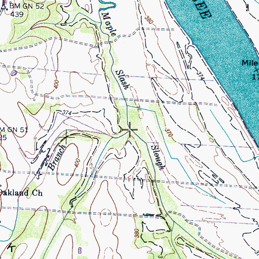 Topographic Map of Haislip Branch, TN