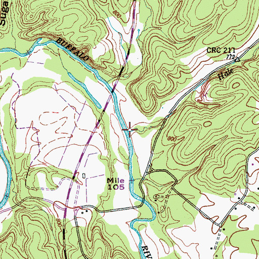Topographic Map of Hale Branch, TN