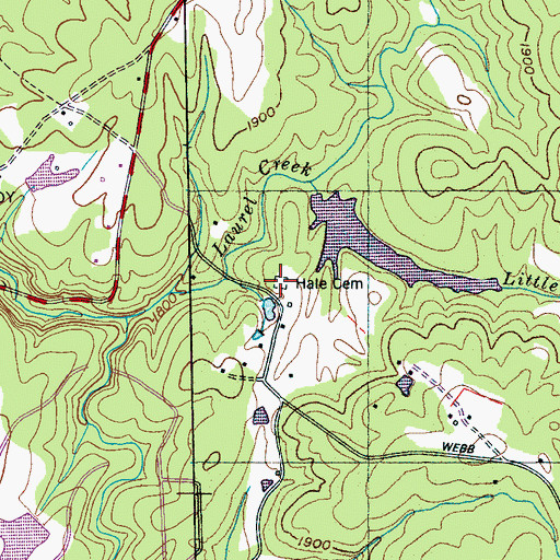 Topographic Map of Hale Cemetery, TN